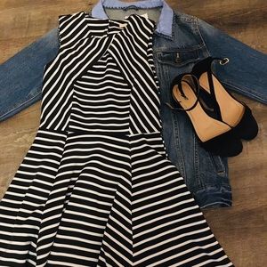Black and white stripped dress